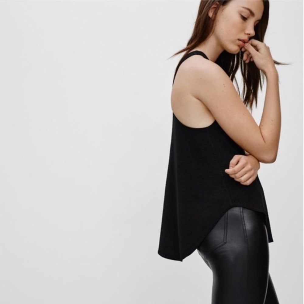 Aritzia Wilfred Racerback Silk Tank in Cream/White